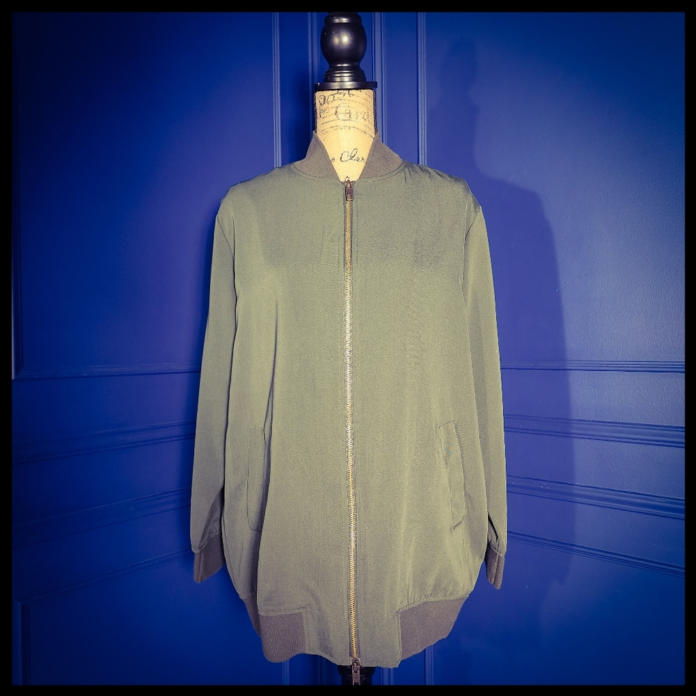 Who What Wear Green Full Zip Jacket Size Small - Picture 1 of 13